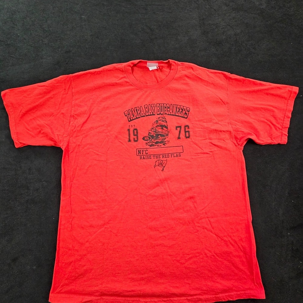 Tampa Bay Buccaneers 1976 Red Short Sleeve Cotton T-Shirt Men's 2XL